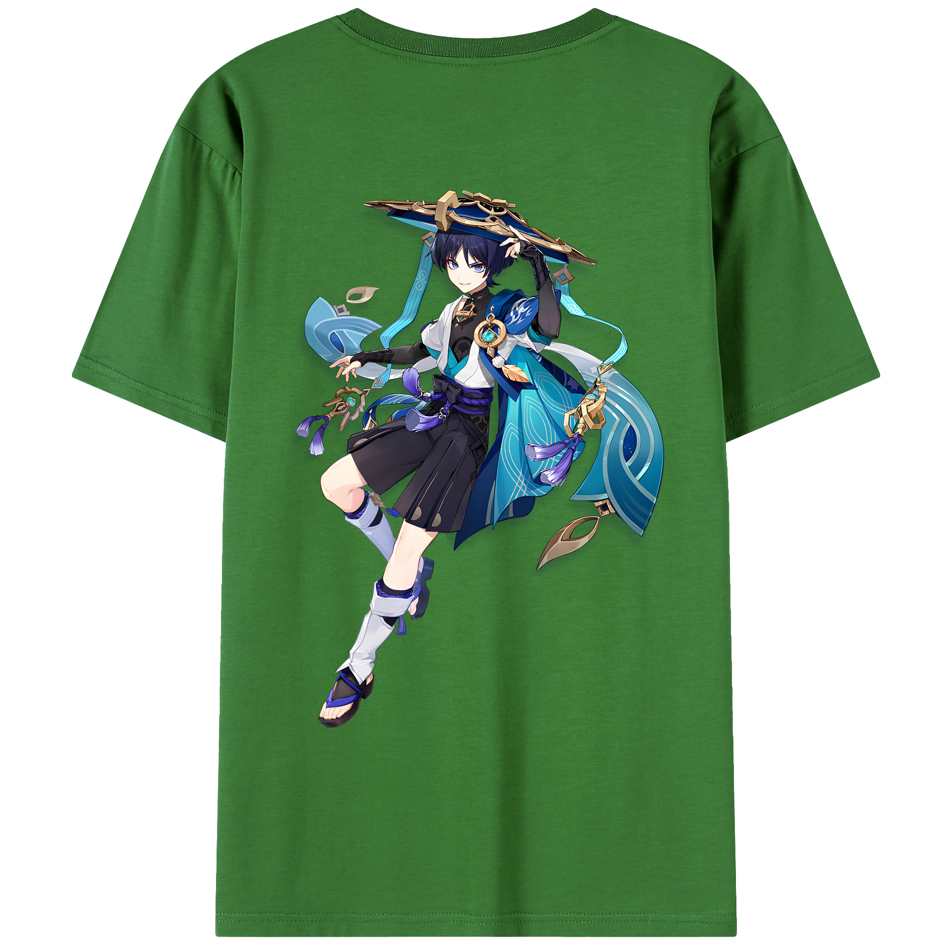 げんし神 さんペい genshin Sanpei レディース半袖Tシャツ(バックプリント)